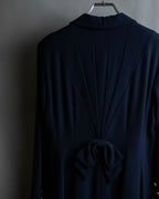 "BALENCIAGA" Gold button design navy color dress