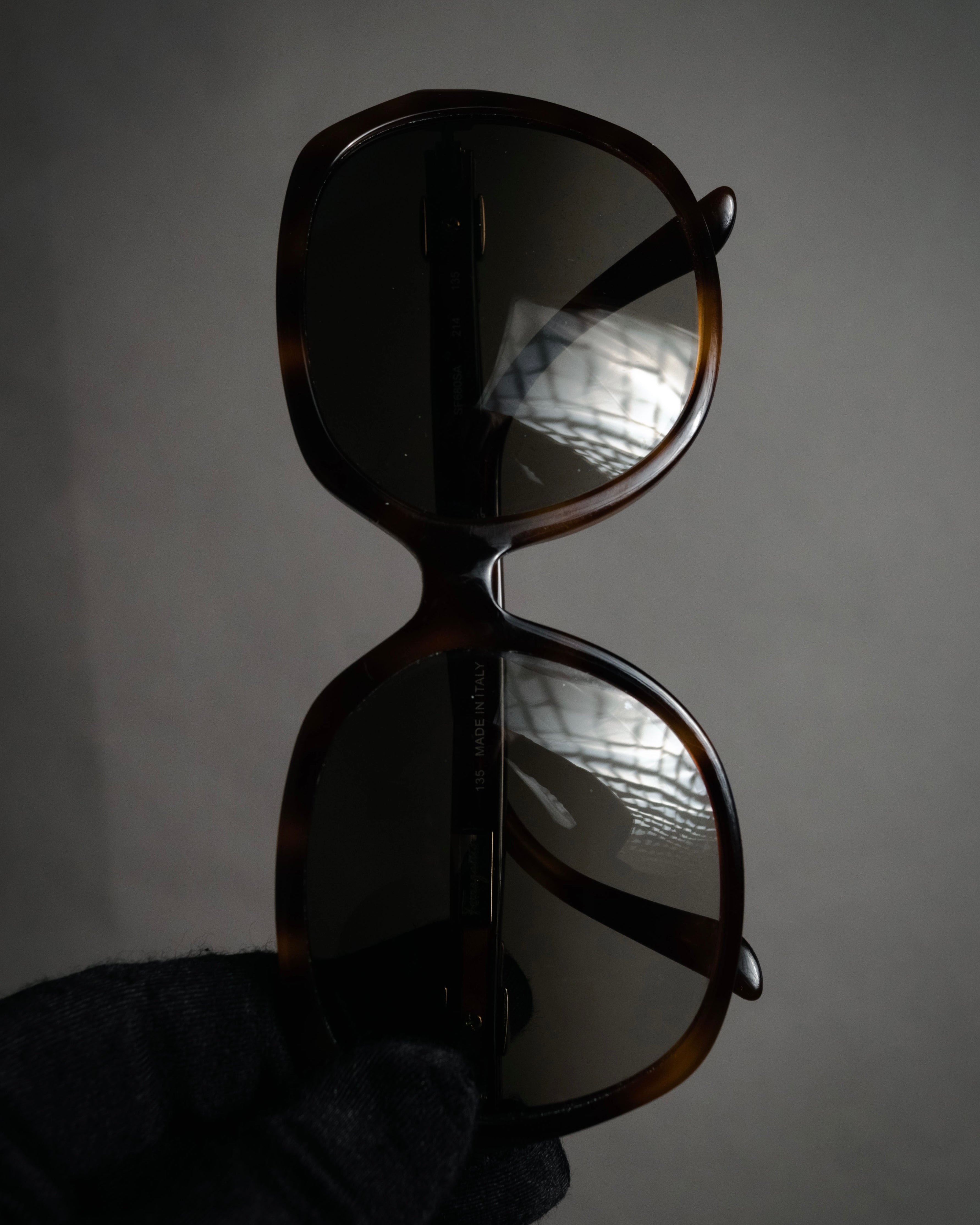 “Salvatore Ferragamo” 2010’s Havana acetate oversized sunglasses