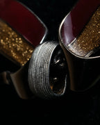 "BALENCIAGA" Gold glitter leaf motif necklace