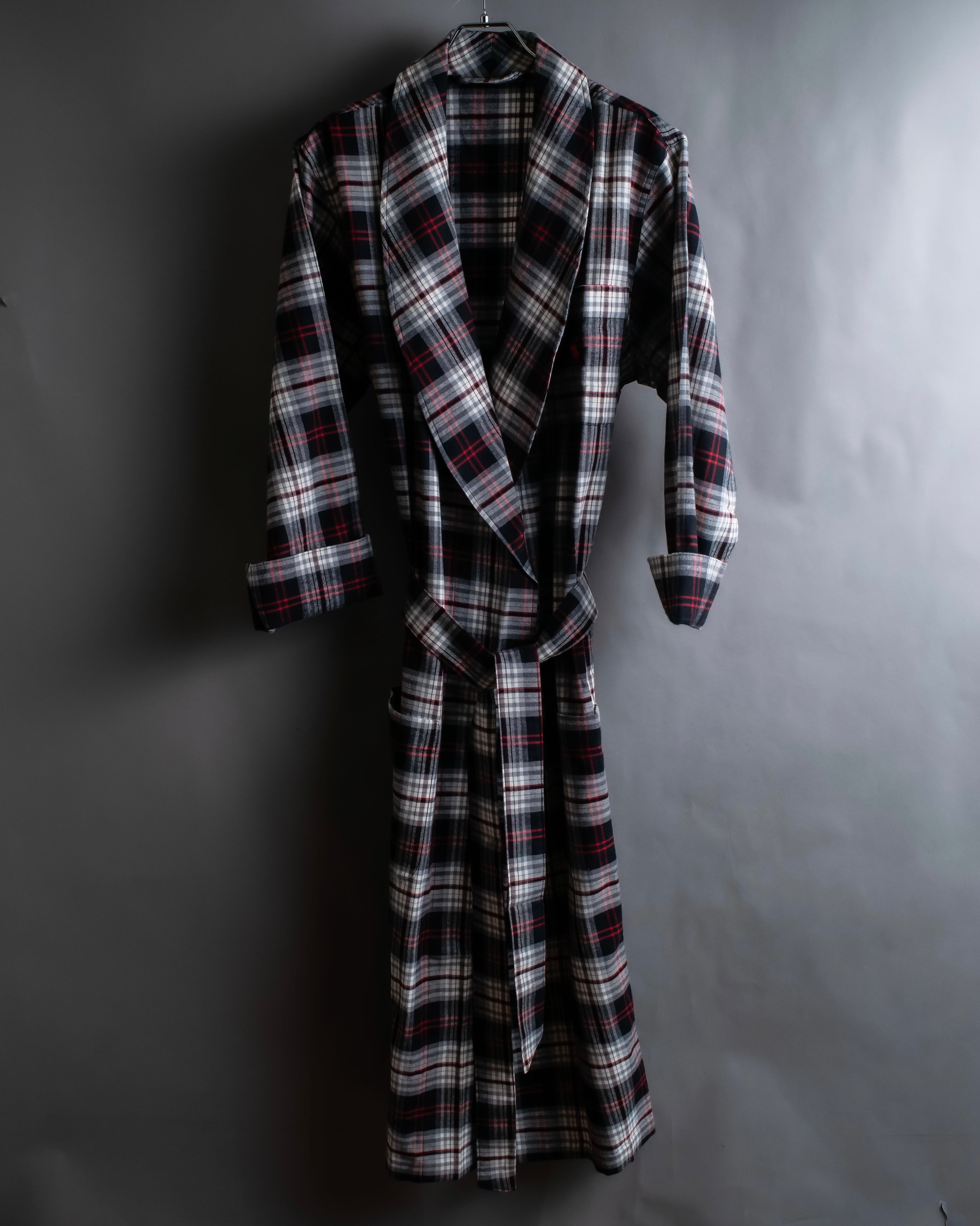 "POLO Ralph Lauren" Check pattern oversized belted gown coat