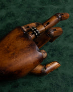 "Christian Dior" Gold metal＆black enamel combination design ring