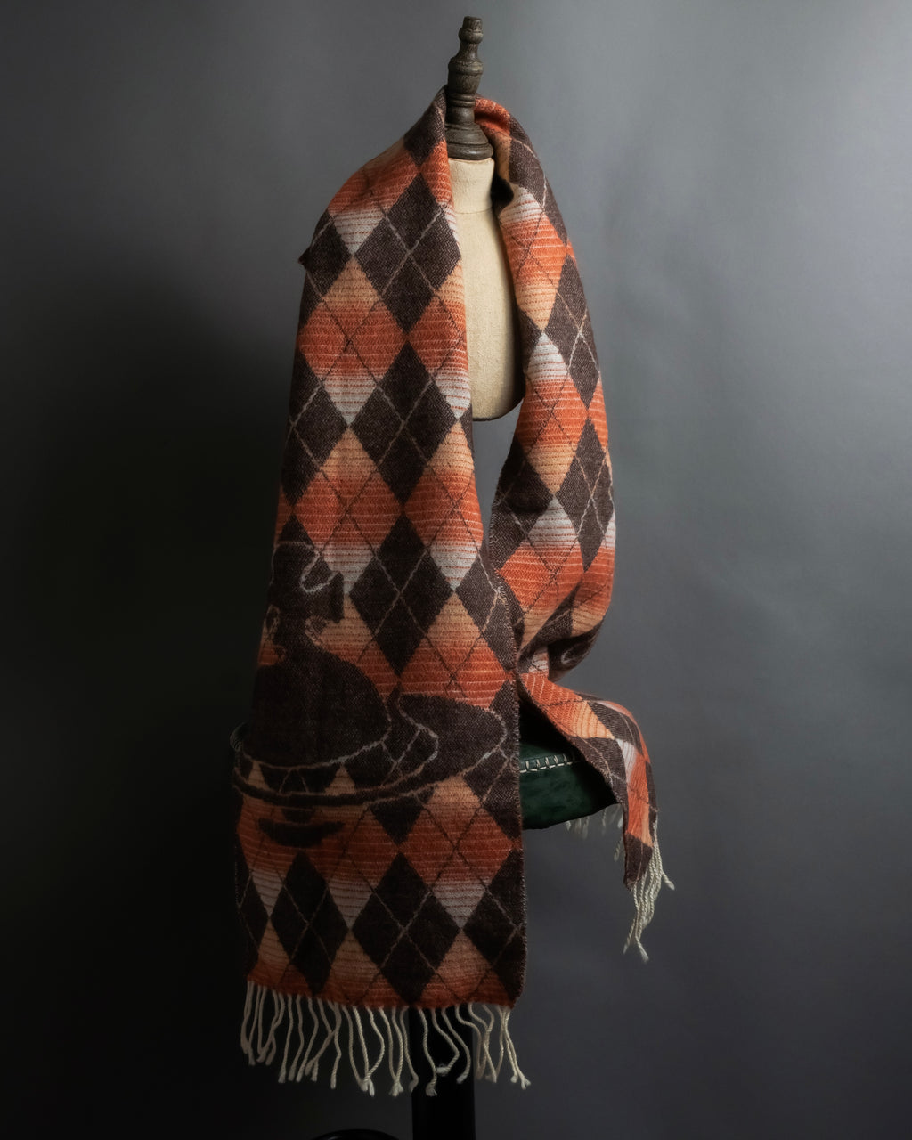 "Vivienne Westwood" Orb & argyle pattern long muffler