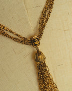 -SPECIAL- "Christian Dior" 80's-90's Multi-strand chain tassel gold necklace