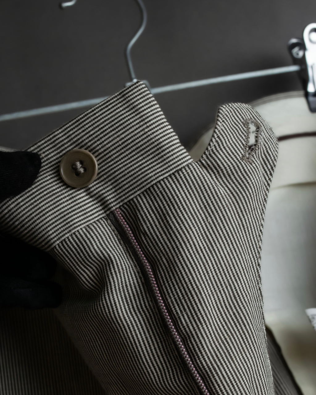 "HERMES" Cotton linen wide tapered slacks