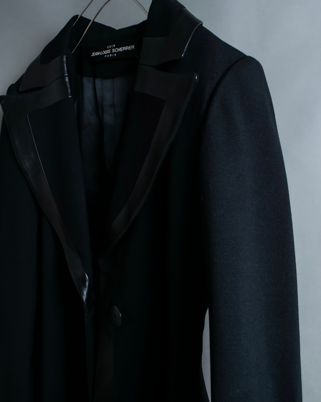 "JEAN-LOUIS SCHERRER" Leather lapel tailored jacket