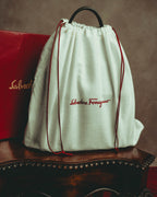 –SPECIAL– "Salvatore Ferragamo" 90's-00's Sculptural basket top-handle handbag