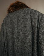 -SPECIAL- "GUCCI" 00's-10's Luxurious beaver fur-collar wool overcoat