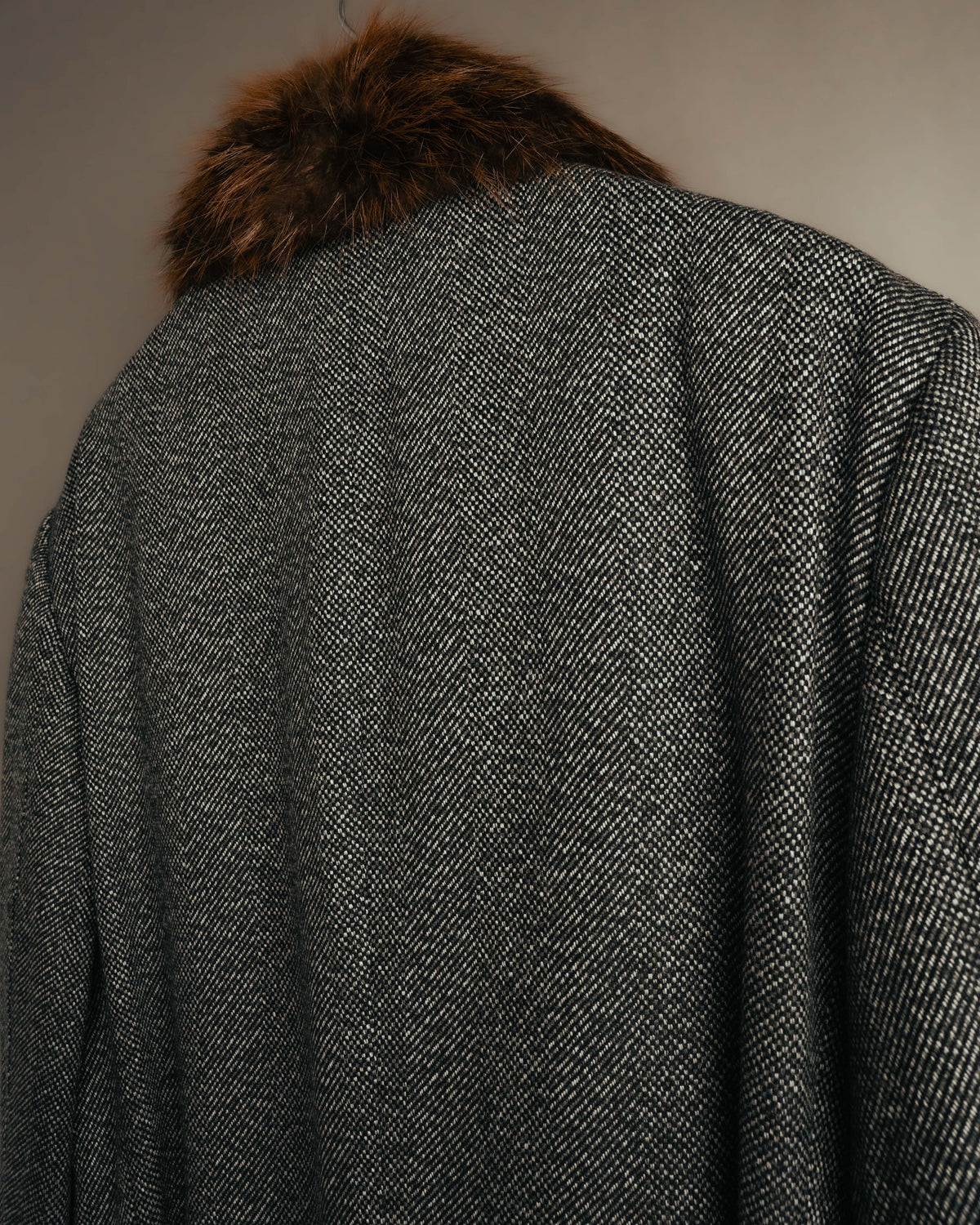 -SPECIAL- "GUCCI" 00's-10's Luxurious beaver fur-collar wool overcoat