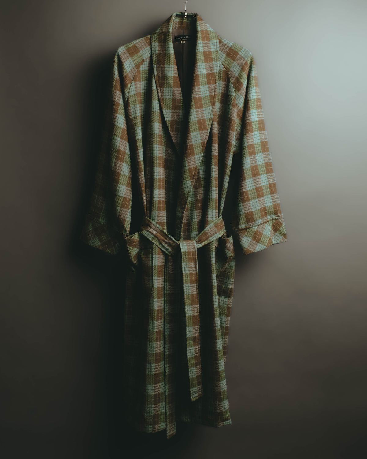"Christian Dior" 80's-90's Checked wool dressing gown