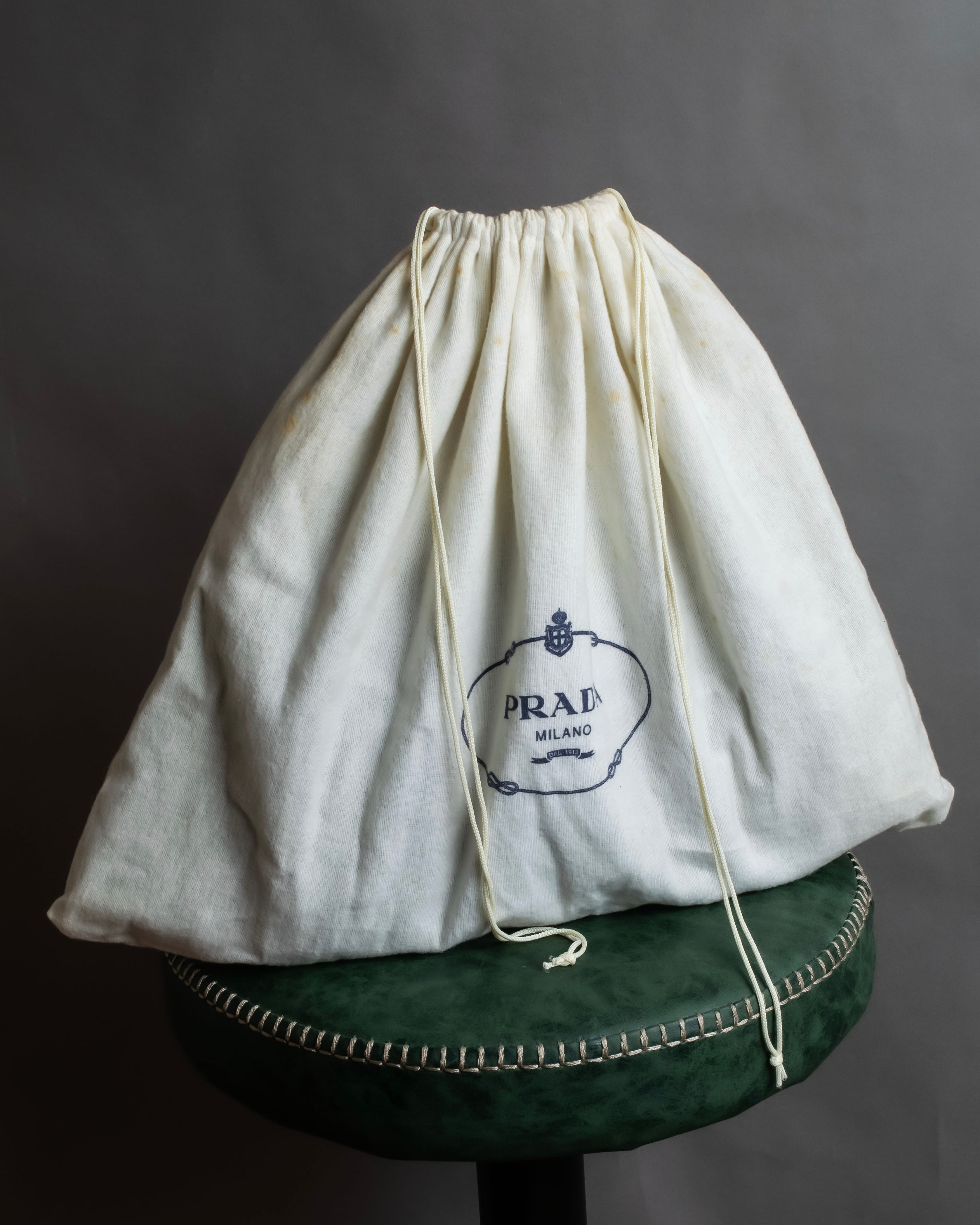 "PRADA" Structured top handle leather bag