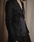 "ARMANI COLLEZIONI" Sheer lace layered tailored jacket