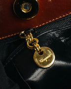 “Salvatore Ferragamo” 80’s-90’s Quilted leather chain shoulder bag