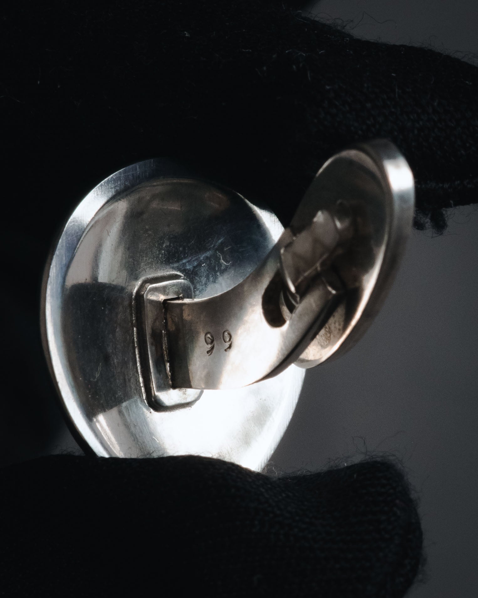 "Georg Jensen" Late 80s - Early 90s sculptural shell motif cufflinks