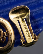 "Christian Dior" Logo cutout design gold earrings