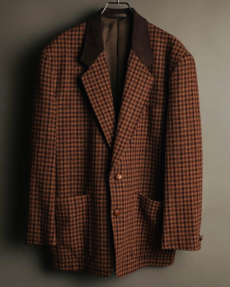 “Christian Dior Monsieur” 80’s-90’s houndstooth wool tailored jacket