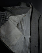 "HERMES" 90’s belvest silk wool linen peak lapel tailored jacket