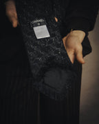 -SPECIAL- “CHANEL” 05Spring black tweed fringe necktie