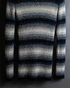 "Christian Dior" Gradient striped irregular neck knit