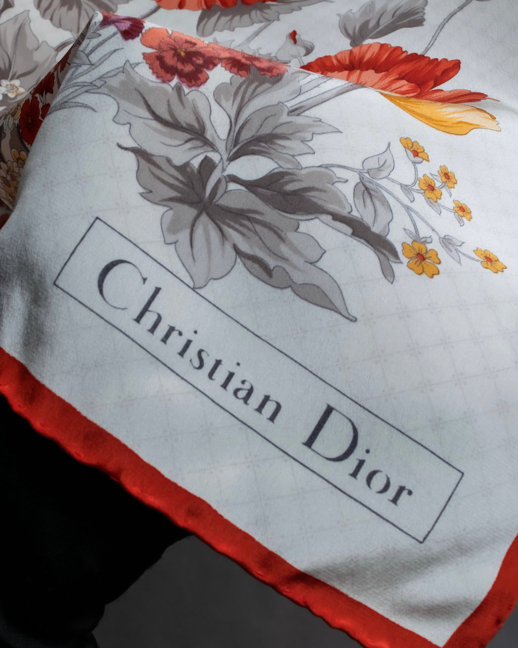 "Christian Dior" Various floral silk scarf
