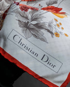 "Christian Dior" Various floral silk scarf