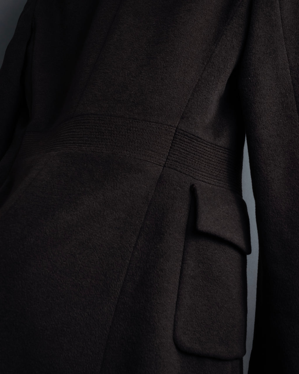 "VALENTINO" Shaped silhouette mocha brown chester coat