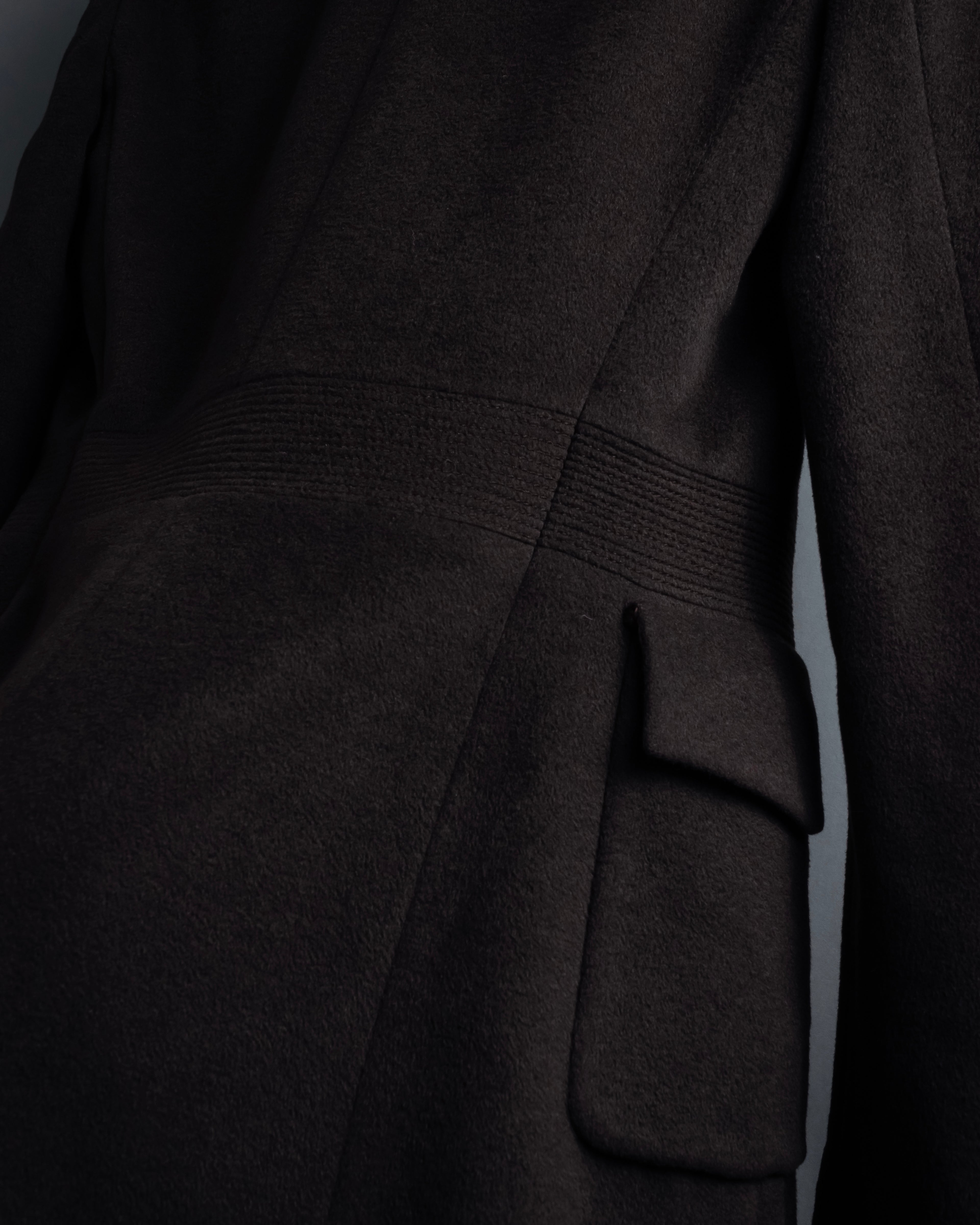 "VALENTINO" Shaped silhouette mocha brown chester coat