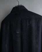 "Saint Laurent" Jacquard pattern silk satin shirt