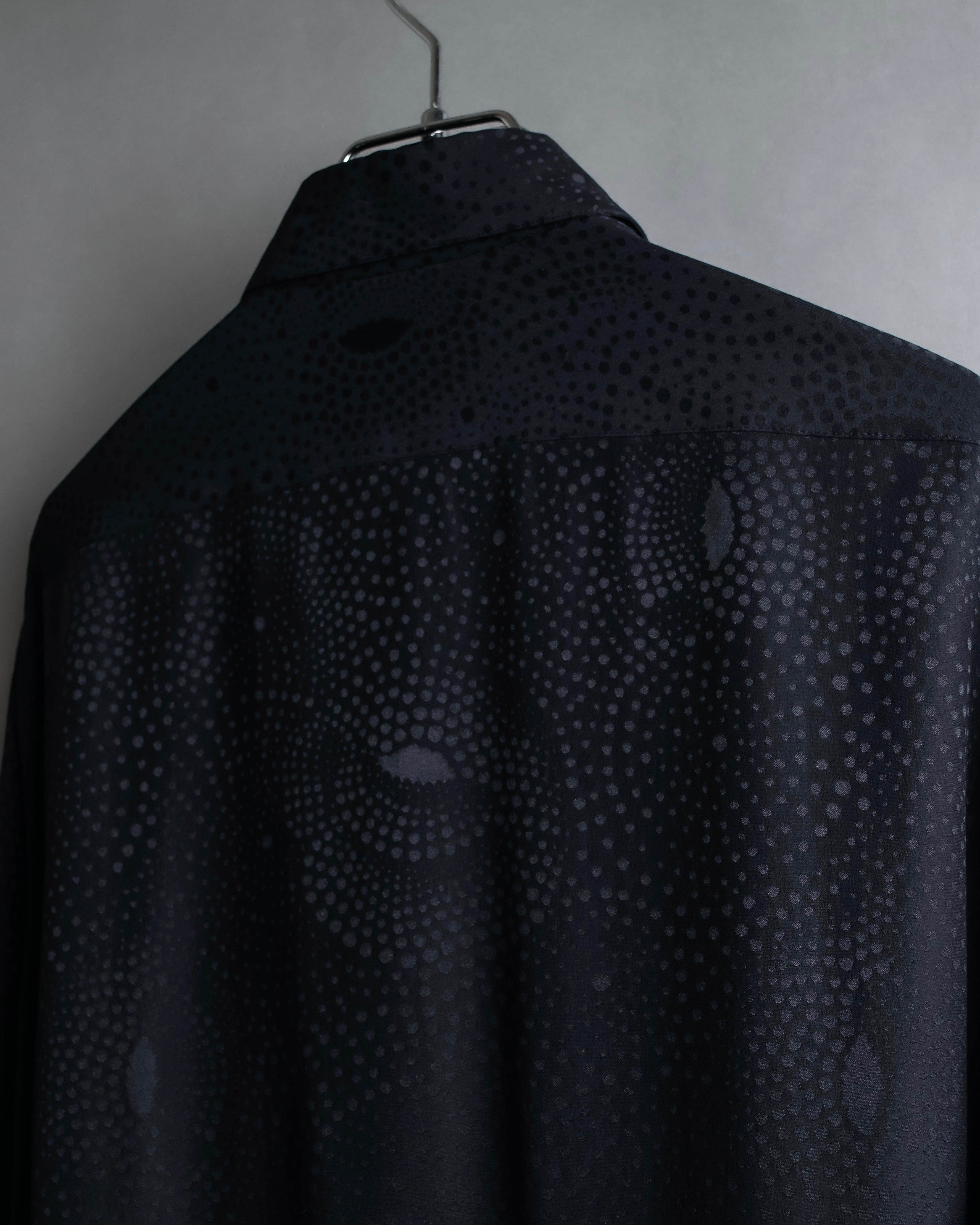 "Saint Laurent" Jacquard pattern silk satin shirt