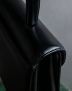 "Charles Jourdan" Logo half-moon metal plate design leather hand bag