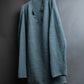 "KENZO" Dull blue oversized distressed V-neck knit