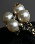 "GUCCI" Interlocking G design gold pearl ring