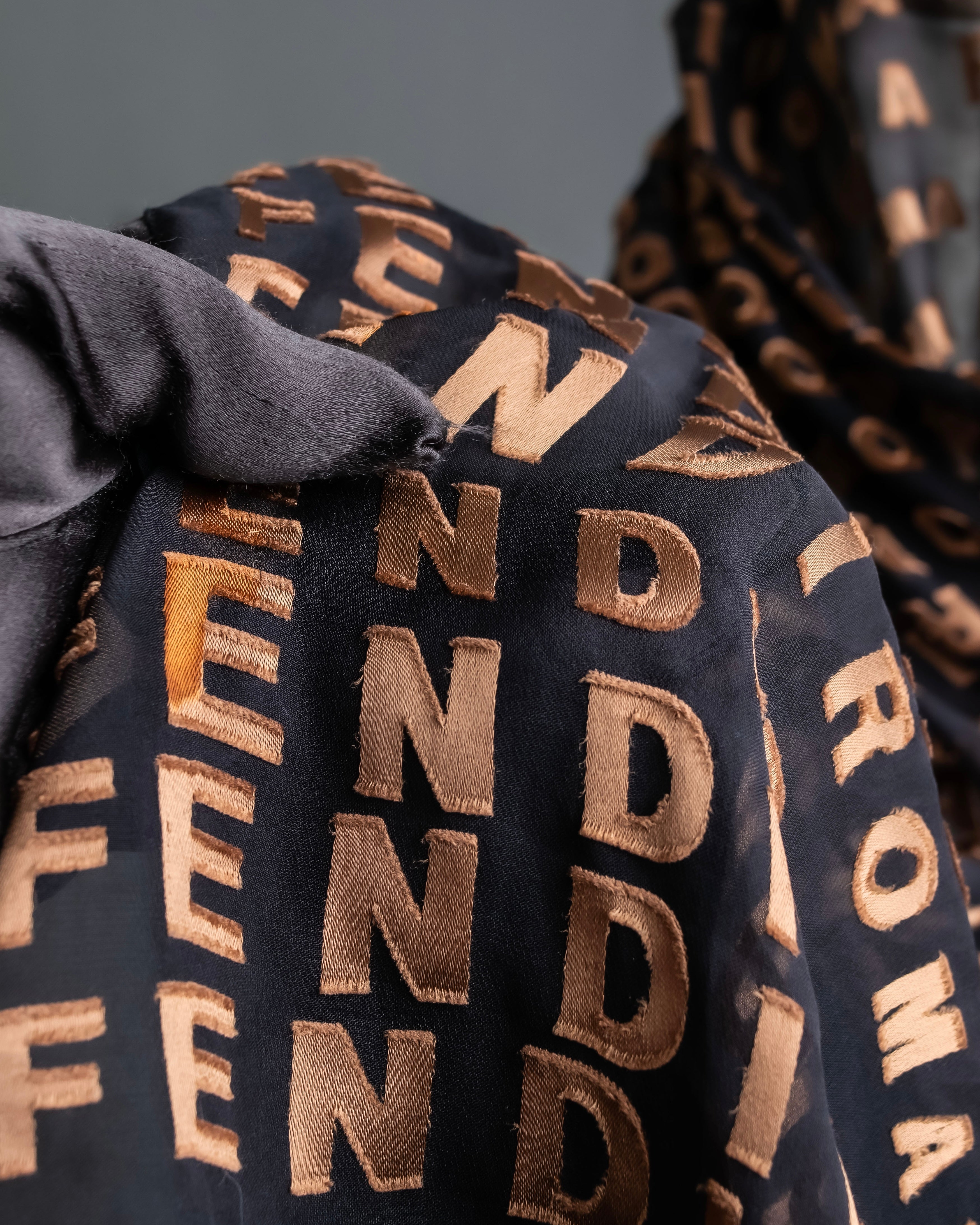 "FENDI" Silk blended logo scarf