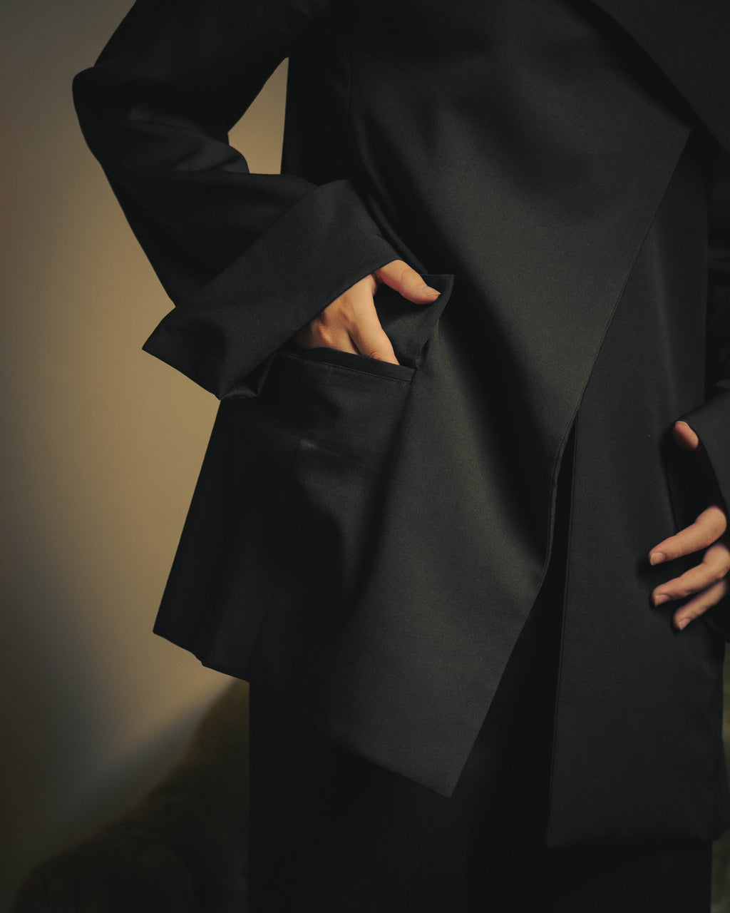 –SPECIAL– "Yohji Yamamoto" 98AW Sculptural asymmetric draped wool jacket