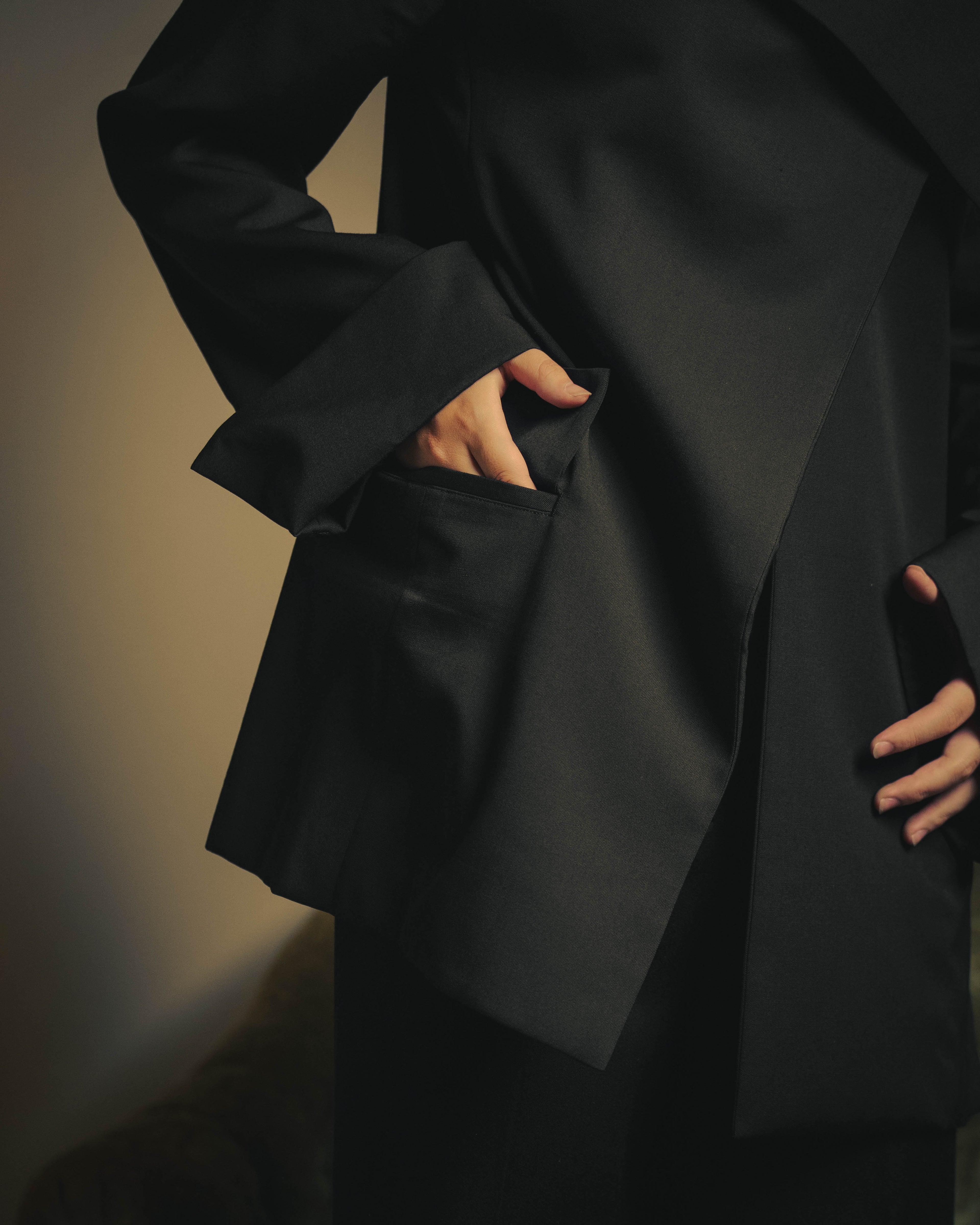 –SPECIAL– "Yohji Yamamoto" 98AW Sculptural asymmetric draped wool jacket