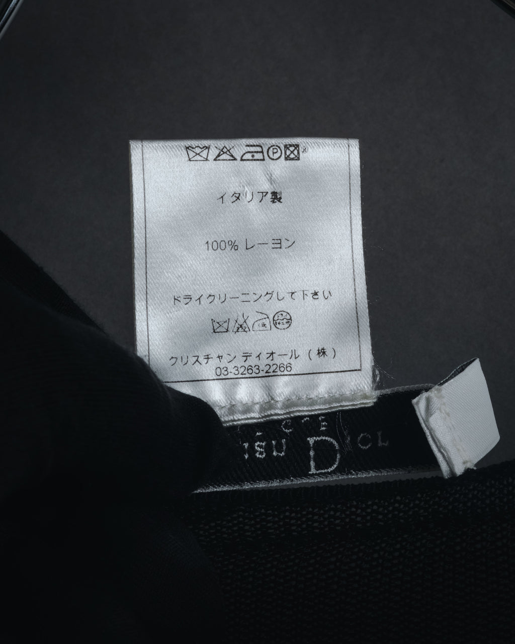 "Christian Dior BOUTIQUE" 2007’s draped viscose mesh-panel pullover
