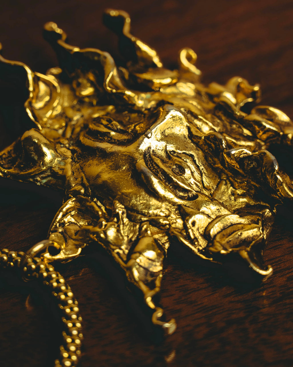 -SPECIAL- “HERMÈS” 90’s Sun face sculptural pendant necklace