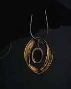 "Vintage" 80’s Sculptural oval stone pendant necklace