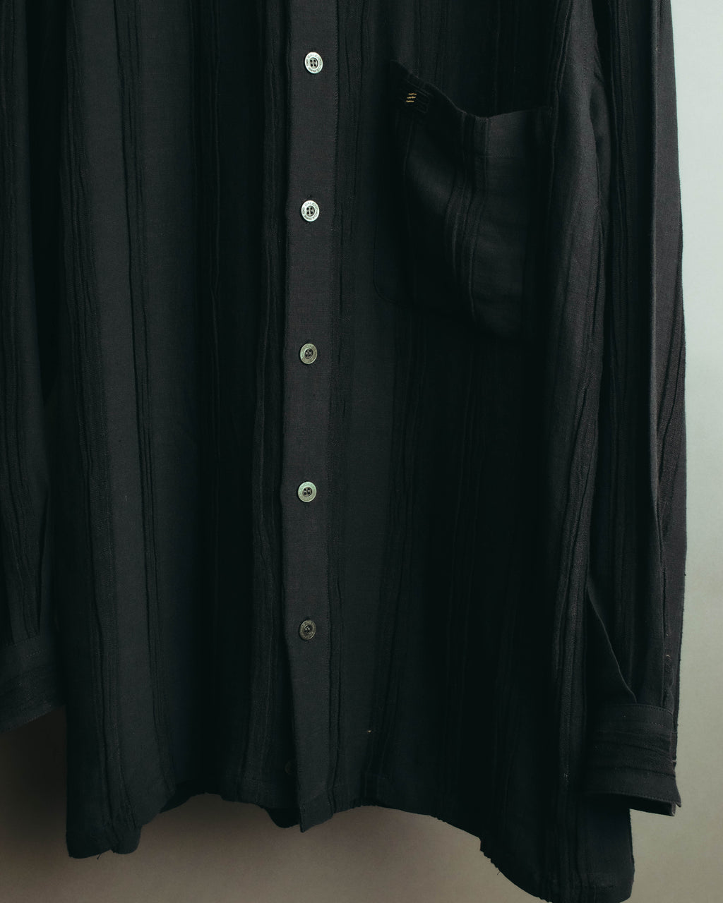 "BALENCIAGA" 80's-90's Textured linen blend shirt