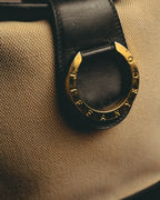 "Tiffany & Co." Vintage two tone canvas and leather shoulder bag
