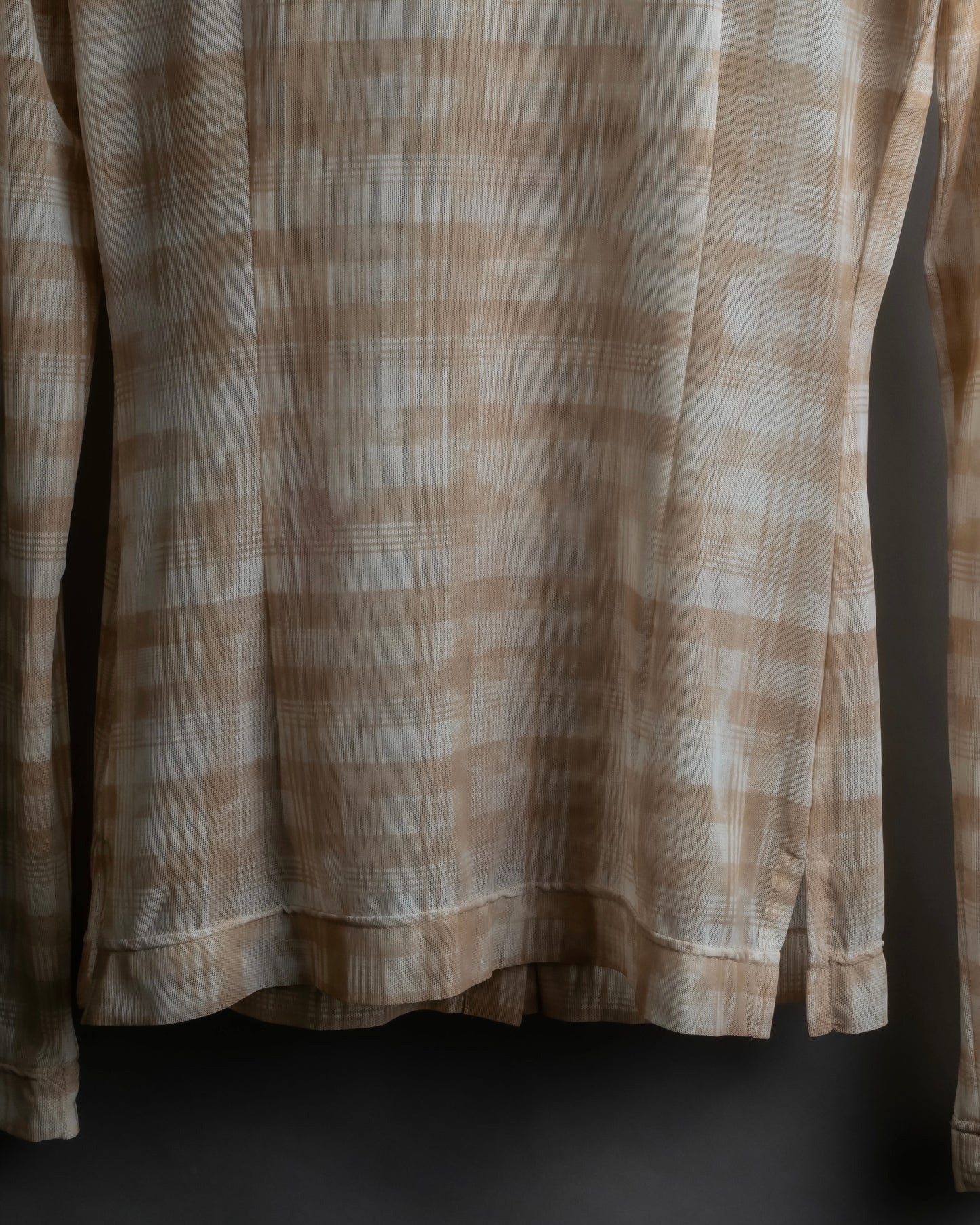 "DRIES VAN NOTTEN" Check pattern sheer shirt & sleeveless tops