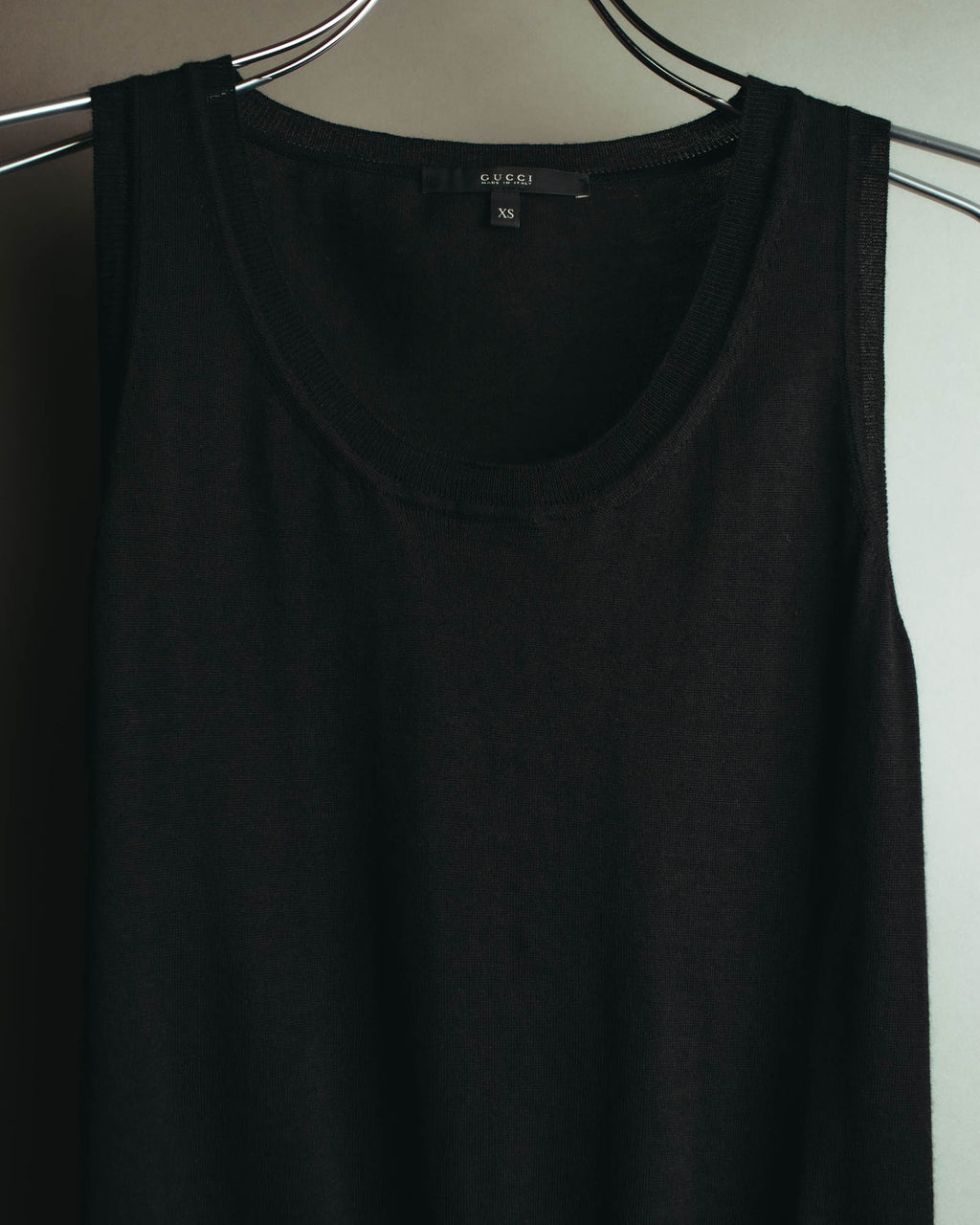 "GUCCI" 90's-10's Delicate lace-trim knit tank top