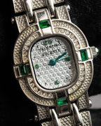 "VALENTINO ROLENTA" Green stone design square watch bracelet