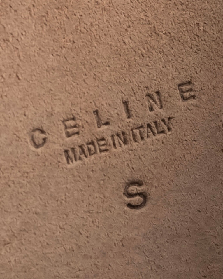 "CELINE" Double buckle belt leather corset belt