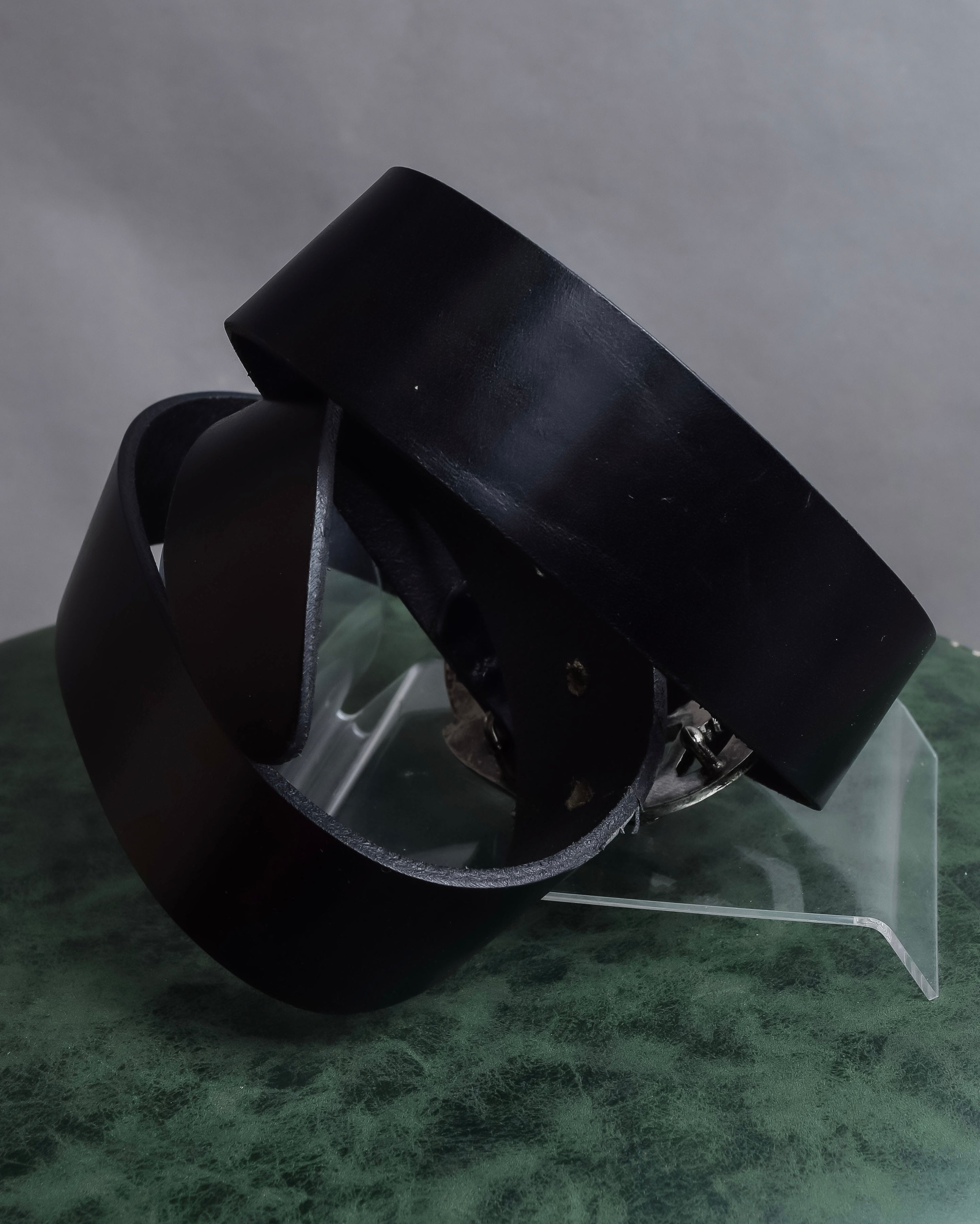 "Dolce & Gabbana" Libra motif silver buckle leather belt