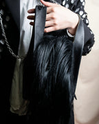 "MAISON MARGIELA" Wig fur design chain shoulder leather bag