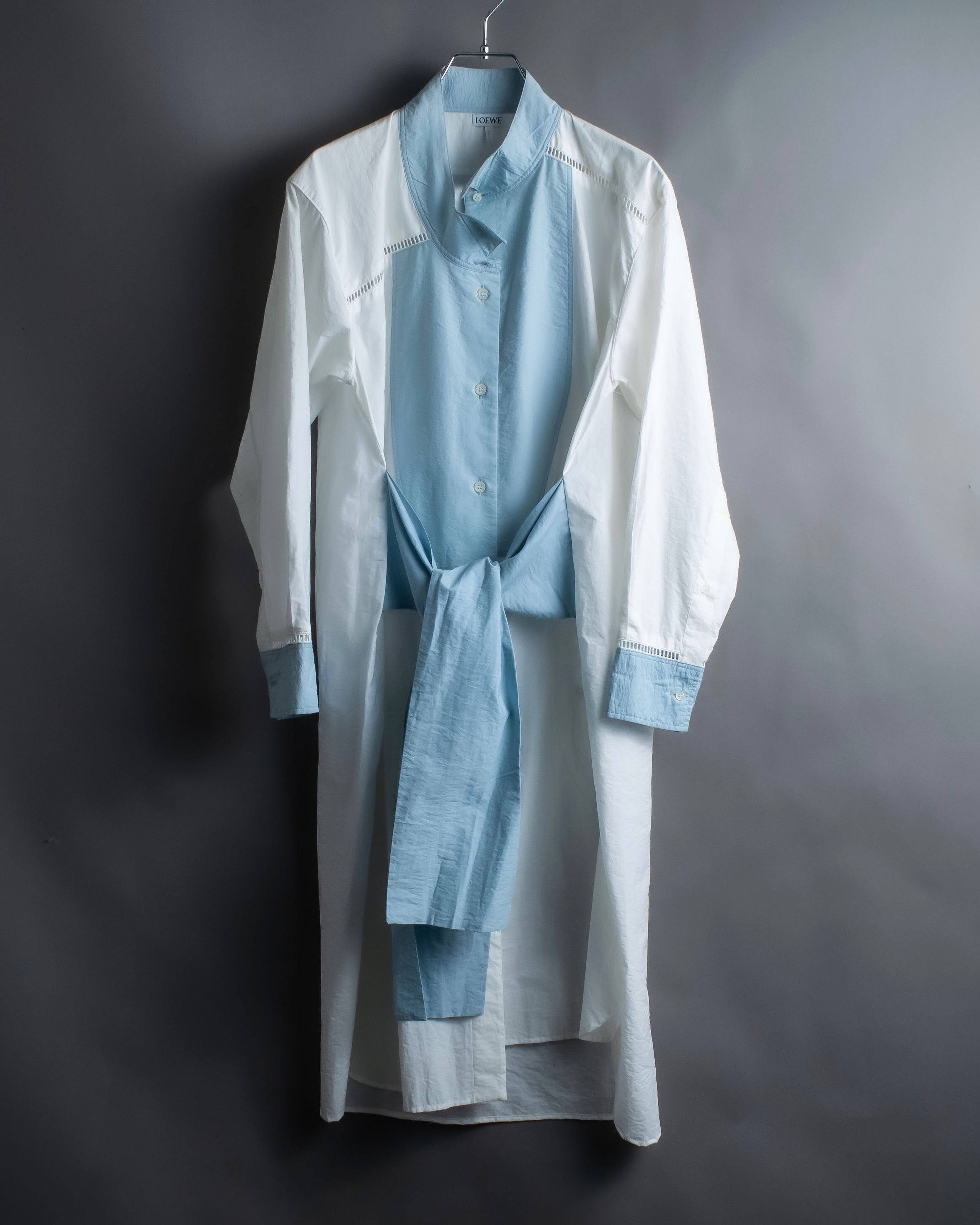 "LOEWE" Asymmetrical waist ribbon design long shirt