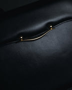 "PIERRE BALMAIN" 80’s-90’s box calf gold bar top handle bag