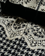 "Valentino Garavani" Houndstooth pattern lace velvet design set up