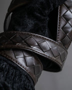 "BOTTEGA VENETA" Intrecciato technique leather belt