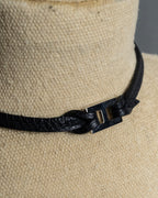 "HERMES" H motif design leather choker